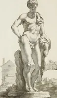 An illustration from Sculpturae veteris admiranda, sive, Delineatio vera perfectissimarum eminentissimarumque statuarum : unà cum artis hujus nobilissimae theoria ... : Carolo Ludovico, comiti Palat. Rheni ... consecrata à Joachimo de Sandrart in Stockau (1680)