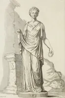 An illustration from Sculpturae veteris admiranda, sive, Delineatio vera perfectissimarum eminentissimarumque statuarum : unà cum artis hujus nobilissimae theoria ... : Carolo Ludovico, comiti Palat. Rheni ... consecrata à Joachimo de Sandrart in Stockau (1680)