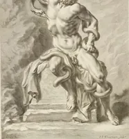 An illustration from Sculpturae veteris admiranda, sive, Delineatio vera perfectissimarum eminentissimarumque statuarum : unà cum artis hujus nobilissimae theoria ... : Carolo Ludovico, comiti Palat. Rheni ... consecrata à Joachimo de Sandrart in Stockau (1680)