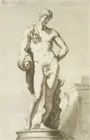 An illustration from Sculpturae veteris admiranda, sive, Delineatio vera perfectissimarum eminentissimarumque statuarum : unà cum artis hujus nobilissimae theoria ... : Carolo Ludovico, comiti Palat. Rheni ... consecrata à Joachimo de Sandrart in Stockau (1680)