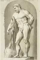 An illustration from Sculpturae veteris admiranda, sive, Delineatio vera perfectissimarum eminentissimarumque statuarum : unà cum artis hujus nobilissimae theoria ... : Carolo Ludovico, comiti Palat. Rheni ... consecrata à Joachimo de Sandrart in Stockau (1680)