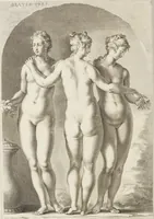 An illustration from Sculpturae veteris admiranda, sive, Delineatio vera perfectissimarum eminentissimarumque statuarum : unà cum artis hujus nobilissimae theoria ... : Carolo Ludovico, comiti Palat. Rheni ... consecrata à Joachimo de Sandrart in Stockau (1680)