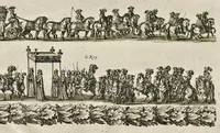 Picture 27 of 34 from L'entrée triomphante de Leurs Maiestez Louis XIV. roy de France et de Nauarre, et Marie Therese d'Austriche son espouse, : dans la ville de Paris capitale de leurs royaumes, au retour de la signature de la paix generalle et de leur heureux mariage. Enrichie de plusieurs figures, des harangues & de diuerses pieces considerables pour l'histoire. (1662), leaf 114