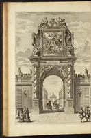 An illustration from L'entrée triomphante de Leurs Maiestez Louis XIV. roy de France et de Nauarre, et Marie Therese d'Austriche son espouse, : dans la ville de Paris capitale de leurs royaumes, au retour de la signature de la paix generalle et de leur heureux mariage. Enrichie de plusieurs figures, des harangues & de diuerses pieces considerables pour l'histoire. (1662)