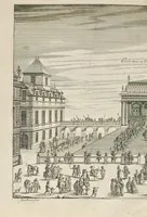 An illustration from L'entrée triomphante de Leurs Maiestez Louis XIV. roy de France et de Nauarre, et Marie Therese d'Austriche son espouse, : dans la ville de Paris capitale de leurs royaumes, au retour de la signature de la paix generalle et de leur heureux mariage. Enrichie de plusieurs figures, des harangues & de diuerses pieces considerables pour l'histoire. (1662)