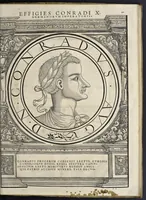 An illustration from Imperatorvm Romanorvm omnivm orientalivm et occidentalivm verissimae imagines ex antiqvis nvmismatis qvam fidelissime delineatae : addita cvivsqve vitae descriptione ex Thesavro Iacobi Stradae et perbrevi elogio vnivscvivsqve carmine, qvod qvasi epitome est historiae, ad ivvandam memoriam (1559)