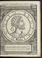 An illustration from Imperatorvm Romanorvm omnivm orientalivm et occidentalivm verissimae imagines ex antiqvis nvmismatis qvam fidelissime delineatae : addita cvivsqve vitae descriptione ex Thesavro Iacobi Stradae et perbrevi elogio vnivscvivsqve carmine, qvod qvasi epitome est historiae, ad ivvandam memoriam (1559)