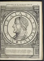 Picture 11 of 32 from Imperatorvm Romanorvm omnivm orientalivm et occidentalivm verissimae imagines ex antiqvis nvmismatis qvam fidelissime delineatae : addita cvivsqve vitae descriptione ex Thesavro Iacobi Stradae et perbrevi elogio vnivscvivsqve carmine, qvod qvasi epitome est historiae, ad ivvandam memoriam (1559), leaf 72