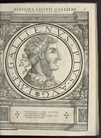 An illustration from Imperatorvm Romanorvm omnivm orientalivm et occidentalivm verissimae imagines ex antiqvis nvmismatis qvam fidelissime delineatae : addita cvivsqve vitae descriptione ex Thesavro Iacobi Stradae et perbrevi elogio vnivscvivsqve carmine, qvod qvasi epitome est historiae, ad ivvandam memoriam (1559)