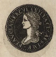An illustration from Epitome thesavri antiqvitatum : hoc est, IMPP Rom. orientalium & occidentalium iconum, ex antiquis numismatibus quàm fidelissimè deliniatarum (1553)