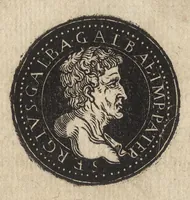 An illustration from Epitome thesavri antiqvitatum : hoc est, IMPP Rom. orientalium & occidentalium iconum, ex antiquis numismatibus quàm fidelissimè deliniatarum (1553)