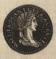 An illustration from Epitome thesavri antiqvitatum : hoc est, IMPP Rom. orientalium & occidentalium iconum, ex antiquis numismatibus quàm fidelissimè deliniatarum (1553)