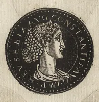 An illustration from Epitome thesavri antiqvitatum : hoc est, IMPP Rom. orientalium & occidentalium iconum, ex antiquis numismatibus quàm fidelissimè deliniatarum (1553)