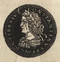 An illustration from Epitome thesavri antiqvitatum : hoc est, IMPP Rom. orientalium & occidentalium iconum, ex antiquis numismatibus quàm fidelissimè deliniatarum (1553)