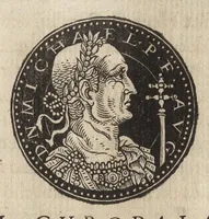 An illustration from Epitome thesavri antiqvitatum : hoc est, IMPP Rom. orientalium & occidentalium iconum, ex antiquis numismatibus quàm fidelissimè deliniatarum (1553)