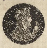 An illustration from Epitome thesavri antiqvitatum : hoc est, IMPP Rom. orientalium & occidentalium iconum, ex antiquis numismatibus quàm fidelissimè deliniatarum (1553)