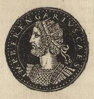 An illustration from Epitome thesavri antiqvitatum : hoc est, IMPP Rom. orientalium & occidentalium iconum, ex antiquis numismatibus quàm fidelissimè deliniatarum (1553)