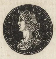 An illustration from Epitome thesavri antiqvitatum : hoc est, IMPP Rom. orientalium & occidentalium iconum, ex antiquis numismatibus quàm fidelissimè deliniatarum (1553)