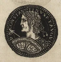 An illustration from Epitome thesavri antiqvitatum : hoc est, IMPP Rom. orientalium & occidentalium iconum, ex antiquis numismatibus quàm fidelissimè deliniatarum (1553)