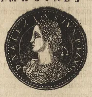 An illustration from Epitome thesavri antiqvitatum : hoc est, IMPP Rom. orientalium & occidentalium iconum, ex antiquis numismatibus quàm fidelissimè deliniatarum (1553)