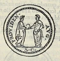 An illustration from Discorso di M. Sebastiano Erizzo sopra le medaglie de gli antichi : con la particolar dichiaratione di esse medaglie : nellaquale oltre all'istoria de gli imperadori romani, si contengono le imagini delle deità dei gentili, con le loro allegorie : & insieme vna varia & piena cognitione delle antichità (1568)