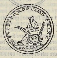 Picture 27 of 78 from Discorso di M. Sebastiano Erizzo sopra le medaglie de gli antichi : con la particolar dichiaratione di esse medaglie : nellaquale oltre all'istoria de gli imperadori romani, si contengono le imagini delle deità dei gentili, con le loro allegorie : & insieme vna varia & piena cognitione delle antichità (1568), leaf 338