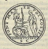 Picture 31 of 78 from Discorso di M. Sebastiano Erizzo sopra le medaglie de gli antichi : con la particolar dichiaratione di esse medaglie : nellaquale oltre all'istoria de gli imperadori romani, si contengono le imagini delle deità dei gentili, con le loro allegorie : & insieme vna varia & piena cognitione delle antichità (1568), leaf 373