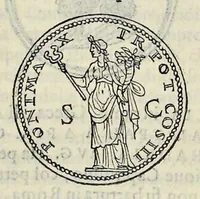 An illustration from Discorso di M. Sebastiano Erizzo sopra le medaglie de gli antichi : con la particolar dichiaratione di esse medaglie : nellaquale oltre all'istoria de gli imperadori romani, si contengono le imagini delle deità dei gentili, con le loro allegorie : & insieme vna varia & piena cognitione delle antichità (1568)