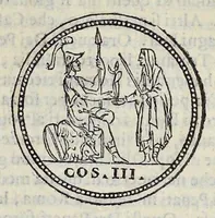 An illustration from Discorso di M. Sebastiano Erizzo sopra le medaglie de gli antichi : con la particolar dichiaratione di esse medaglie : nellaquale oltre all'istoria de gli imperadori romani, si contengono le imagini delle deità dei gentili, con le loro allegorie : & insieme vna varia & piena cognitione delle antichità (1568)