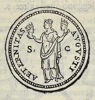 An illustration from Discorso di M. Sebastiano Erizzo sopra le medaglie de gli antichi : con la particolar dichiaratione di esse medaglie : nellaquale oltre all'istoria de gli imperadori romani, si contengono le imagini delle deità dei gentili, con le loro allegorie : & insieme vna varia & piena cognitione delle antichità (1568)
