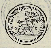 An illustration from Discorso di M. Sebastiano Erizzo sopra le medaglie de gli antichi : con la particolar dichiaratione di esse medaglie : nellaquale oltre all'istoria de gli imperadori romani, si contengono le imagini delle deità dei gentili, con le loro allegorie : & insieme vna varia & piena cognitione delle antichità (1568)