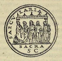 Picture 56 of 78 from Discorso di M. Sebastiano Erizzo sopra le medaglie de gli antichi : con la particolar dichiaratione di esse medaglie : nellaquale oltre all'istoria de gli imperadori romani, si contengono le imagini delle deità dei gentili, con le loro allegorie : & insieme vna varia & piena cognitione delle antichità (1568), leaf 587