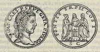An illustration from Discorso di M. Sebastiano Erizzo sopra le medaglie de gli antichi : con la particolar dichiaratione di esse medaglie : nellaquale oltre all'istoria de gli imperadori romani, si contengono le imagini delle deità dei gentili, con le loro allegorie : & insieme vna varia & piena cognitione delle antichità (1568)