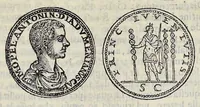 An illustration from Discorso di M. Sebastiano Erizzo sopra le medaglie de gli antichi : con la particolar dichiaratione di esse medaglie : nellaquale oltre all'istoria de gli imperadori romani, si contengono le imagini delle deità dei gentili, con le loro allegorie : & insieme vna varia & piena cognitione delle antichità (1568)