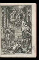 An illustration from Descriptio historica utruisque fortunae Maximiliani Emmanuelis ... : S.R.I. Archi-Dapiferi et Electoris ... : secundum heroica majorum suorum exempla Herculeis laboribus repraesentata, tabula serenissimi stemmatis leonini, aeneisque ducum bavaricorum figuris et emblematibus adornata ... (1715)