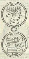 Picture 12 of 31 from Gli Arronzij, ouero, De' marmi antichi. Doue con la vita di Lucio Arronzio Stella e di Marco Arronzio Aquila padouani, si hà notizia delle antichità, riti, monete, medaglie, magistrati, e sacerdozj di Roma, di Padoua, dell'Italia, e dell'Imperio Romano (1655), leaf 59