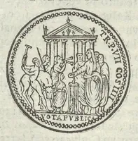 Picture 22 of 31 from Gli Arronzij, ouero, De' marmi antichi. Doue con la vita di Lucio Arronzio Stella e di Marco Arronzio Aquila padouani, si hà notizia delle antichità, riti, monete, medaglie, magistrati, e sacerdozj di Roma, di Padoua, dell'Italia, e dell'Imperio Romano (1655), leaf 89