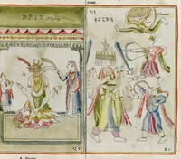 An illustration from Toonneel van China, door veel, zo geestelijke als weereltlijke geheugteekenen, verscheide vertoningen van de natuur en kunst, en blijken van veel andere gedenkwaerdige dingen, geopent en verheerlykt : nieuwelijks door d'E. Vader Athanasius Kircherus ... in't Latyn beschreven, en van J. H. Glazemaker vertaalt ; met een groot getal van kunstige kopere platen verçiert (1668)