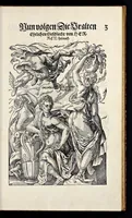 Picture 1 of 56 from Geschlechter Buch : darinn der loblichen kaiserlichẽ Reichs Statt Augspurg so vor fünffhundert vnd mehr Jaren hero, daselbst gewonet, vnd biss auff acht abgestorben auch deren so an der abgestorbnen stat eingenom̃en vnd erhöhet worden seyn : dessgleichen mit was Personen die Röm. Key. May. [et]c. am dritten Augusti im M.D.XLVIIII. Jare ain new Regiment von Raht vnd Gericht auch alle Empter besetzt hat : sampt aines jeden Geschlechts Wapen, Zeichen, Schilt vnd Helm, auch Ankunfft vnd Herkommen : alles mit künstlichen Figuren angezeigt, vnd allen Kunstliebhabern jetzt widerumb an Tag gegeben (1580), leaf 10