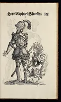 Picture 53 of 56 from Geschlechter Buch : darinn der loblichen kaiserlichẽ Reichs Statt Augspurg so vor fünffhundert vnd mehr Jaren hero, daselbst gewonet, vnd biss auff acht abgestorben auch deren so an der abgestorbnen stat eingenom̃en vnd erhöhet worden seyn : dessgleichen mit was Personen die Röm. Key. May. [et]c. am dritten Augusti im M.D.XLVIIII. Jare ain new Regiment von Raht vnd Gericht auch alle Empter besetzt hat : sampt aines jeden Geschlechts Wapen, Zeichen, Schilt vnd Helm, auch Ankunfft vnd Herkommen : alles mit künstlichen Figuren angezeigt, vnd allen Kunstliebhabern jetzt widerumb an Tag gegeben (1580), leaf 160