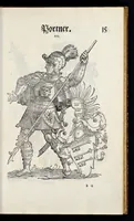 Picture 6 of 56 from Geschlechter Buch : darinn der loblichen kaiserlichẽ Reichs Statt Augspurg so vor fünffhundert vnd mehr Jaren hero, daselbst gewonet, vnd biss auff acht abgestorben auch deren so an der abgestorbnen stat eingenom̃en vnd erhöhet worden seyn : dessgleichen mit was Personen die Röm. Key. May. [et]c. am dritten Augusti im M.D.XLVIIII. Jare ain new Regiment von Raht vnd Gericht auch alle Empter besetzt hat : sampt aines jeden Geschlechts Wapen, Zeichen, Schilt vnd Helm, auch Ankunfft vnd Herkommen : alles mit künstlichen Figuren angezeigt, vnd allen Kunstliebhabern jetzt widerumb an Tag gegeben (1580), leaf 22