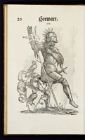 Picture 8 of 56 from Geschlechter Buch : darinn der loblichen kaiserlichẽ Reichs Statt Augspurg so vor fünffhundert vnd mehr Jaren hero, daselbst gewonet, vnd biss auff acht abgestorben auch deren so an der abgestorbnen stat eingenom̃en vnd erhöhet worden seyn : dessgleichen mit was Personen die Röm. Key. May. [et]c. am dritten Augusti im M.D.XLVIIII. Jare ain new Regiment von Raht vnd Gericht auch alle Empter besetzt hat : sampt aines jeden Geschlechts Wapen, Zeichen, Schilt vnd Helm, auch Ankunfft vnd Herkommen : alles mit künstlichen Figuren angezeigt, vnd allen Kunstliebhabern jetzt widerumb an Tag gegeben (1580), leaf 27