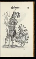 Picture 10 of 56 from Geschlechter Buch : darinn der loblichen kaiserlichẽ Reichs Statt Augspurg so vor fünffhundert vnd mehr Jaren hero, daselbst gewonet, vnd biss auff acht abgestorben auch deren so an der abgestorbnen stat eingenom̃en vnd erhöhet worden seyn : dessgleichen mit was Personen die Röm. Key. May. [et]c. am dritten Augusti im M.D.XLVIIII. Jare ain new Regiment von Raht vnd Gericht auch alle Empter besetzt hat : sampt aines jeden Geschlechts Wapen, Zeichen, Schilt vnd Helm, auch Ankunfft vnd Herkommen : alles mit künstlichen Figuren angezeigt, vnd allen Kunstliebhabern jetzt widerumb an Tag gegeben (1580), leaf 30
