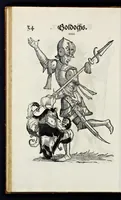 Picture 14 of 56 from Geschlechter Buch : darinn der loblichen kaiserlichẽ Reichs Statt Augspurg so vor fünffhundert vnd mehr Jaren hero, daselbst gewonet, vnd biss auff acht abgestorben auch deren so an der abgestorbnen stat eingenom̃en vnd erhöhet worden seyn : dessgleichen mit was Personen die Röm. Key. May. [et]c. am dritten Augusti im M.D.XLVIIII. Jare ain new Regiment von Raht vnd Gericht auch alle Empter besetzt hat : sampt aines jeden Geschlechts Wapen, Zeichen, Schilt vnd Helm, auch Ankunfft vnd Herkommen : alles mit künstlichen Figuren angezeigt, vnd allen Kunstliebhabern jetzt widerumb an Tag gegeben (1580), leaf 41
