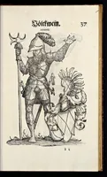 An illustration from Geschlechter Buch : darinn der loblichen kaiserlichẽ Reichs Statt Augspurg so vor fünffhundert vnd mehr Jaren hero, daselbst gewonet, vnd biss auff acht abgestorben auch deren so an der abgestorbnen stat eingenom̃en vnd erhöhet worden seyn : dessgleichen mit was Personen die Röm. Key. May. [et]c. am dritten Augusti im M.D.XLVIIII. Jare ain new Regiment von Raht vnd Gericht auch alle Empter besetzt hat : sampt aines jeden Geschlechts Wapen, Zeichen, Schilt vnd Helm, auch Ankunfft vnd Herkommen : alles mit künstlichen Figuren angezeigt, vnd allen Kunstliebhabern jetzt widerumb an Tag gegeben (1580)