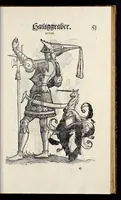 Picture 21 of 56 from Geschlechter Buch : darinn der loblichen kaiserlichẽ Reichs Statt Augspurg so vor fünffhundert vnd mehr Jaren hero, daselbst gewonet, vnd biss auff acht abgestorben auch deren so an der abgestorbnen stat eingenom̃en vnd erhöhet worden seyn : dessgleichen mit was Personen die Röm. Key. May. [et]c. am dritten Augusti im M.D.XLVIIII. Jare ain new Regiment von Raht vnd Gericht auch alle Empter besetzt hat : sampt aines jeden Geschlechts Wapen, Zeichen, Schilt vnd Helm, auch Ankunfft vnd Herkommen : alles mit künstlichen Figuren angezeigt, vnd allen Kunstliebhabern jetzt widerumb an Tag gegeben (1580), leaf 56