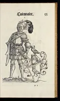 Picture 22 of 56 from Geschlechter Buch : darinn der loblichen kaiserlichẽ Reichs Statt Augspurg so vor fünffhundert vnd mehr Jaren hero, daselbst gewonet, vnd biss auff acht abgestorben auch deren so an der abgestorbnen stat eingenom̃en vnd erhöhet worden seyn : dessgleichen mit was Personen die Röm. Key. May. [et]c. am dritten Augusti im M.D.XLVIIII. Jare ain new Regiment von Raht vnd Gericht auch alle Empter besetzt hat : sampt aines jeden Geschlechts Wapen, Zeichen, Schilt vnd Helm, auch Ankunfft vnd Herkommen : alles mit künstlichen Figuren angezeigt, vnd allen Kunstliebhabern jetzt widerumb an Tag gegeben (1580), leaf 58