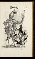 Picture 30 of 56 from Geschlechter Buch : darinn der loblichen kaiserlichẽ Reichs Statt Augspurg so vor fünffhundert vnd mehr Jaren hero, daselbst gewonet, vnd biss auff acht abgestorben auch deren so an der abgestorbnen stat eingenom̃en vnd erhöhet worden seyn : dessgleichen mit was Personen die Röm. Key. May. [et]c. am dritten Augusti im M.D.XLVIIII. Jare ain new Regiment von Raht vnd Gericht auch alle Empter besetzt hat : sampt aines jeden Geschlechts Wapen, Zeichen, Schilt vnd Helm, auch Ankunfft vnd Herkommen : alles mit künstlichen Figuren angezeigt, vnd allen Kunstliebhabern jetzt widerumb an Tag gegeben (1580), leaf 80