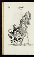 Picture 34 of 56 from Geschlechter Buch : darinn der loblichen kaiserlichẽ Reichs Statt Augspurg so vor fünffhundert vnd mehr Jaren hero, daselbst gewonet, vnd biss auff acht abgestorben auch deren so an der abgestorbnen stat eingenom̃en vnd erhöhet worden seyn : dessgleichen mit was Personen die Röm. Key. May. [et]c. am dritten Augusti im M.D.XLVIIII. Jare ain new Regiment von Raht vnd Gericht auch alle Empter besetzt hat : sampt aines jeden Geschlechts Wapen, Zeichen, Schilt vnd Helm, auch Ankunfft vnd Herkommen : alles mit künstlichen Figuren angezeigt, vnd allen Kunstliebhabern jetzt widerumb an Tag gegeben (1580), leaf 91