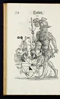 Picture 36 of 56 from Geschlechter Buch : darinn der loblichen kaiserlichẽ Reichs Statt Augspurg so vor fünffhundert vnd mehr Jaren hero, daselbst gewonet, vnd biss auff acht abgestorben auch deren so an der abgestorbnen stat eingenom̃en vnd erhöhet worden seyn : dessgleichen mit was Personen die Röm. Key. May. [et]c. am dritten Augusti im M.D.XLVIIII. Jare ain new Regiment von Raht vnd Gericht auch alle Empter besetzt hat : sampt aines jeden Geschlechts Wapen, Zeichen, Schilt vnd Helm, auch Ankunfft vnd Herkommen : alles mit künstlichen Figuren angezeigt, vnd allen Kunstliebhabern jetzt widerumb an Tag gegeben (1580), leaf 99